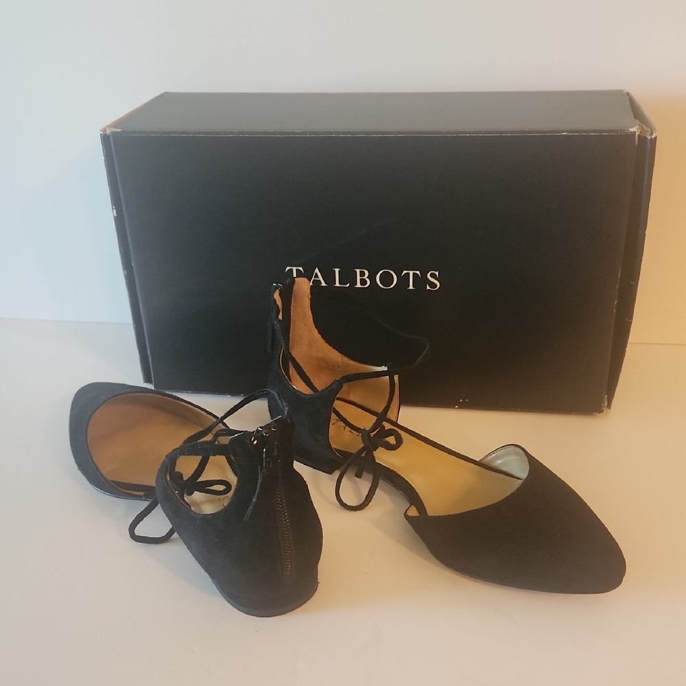 Talbots Women's Black Suede Ballet Flats